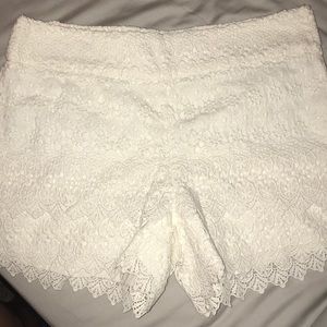 White lace shorts